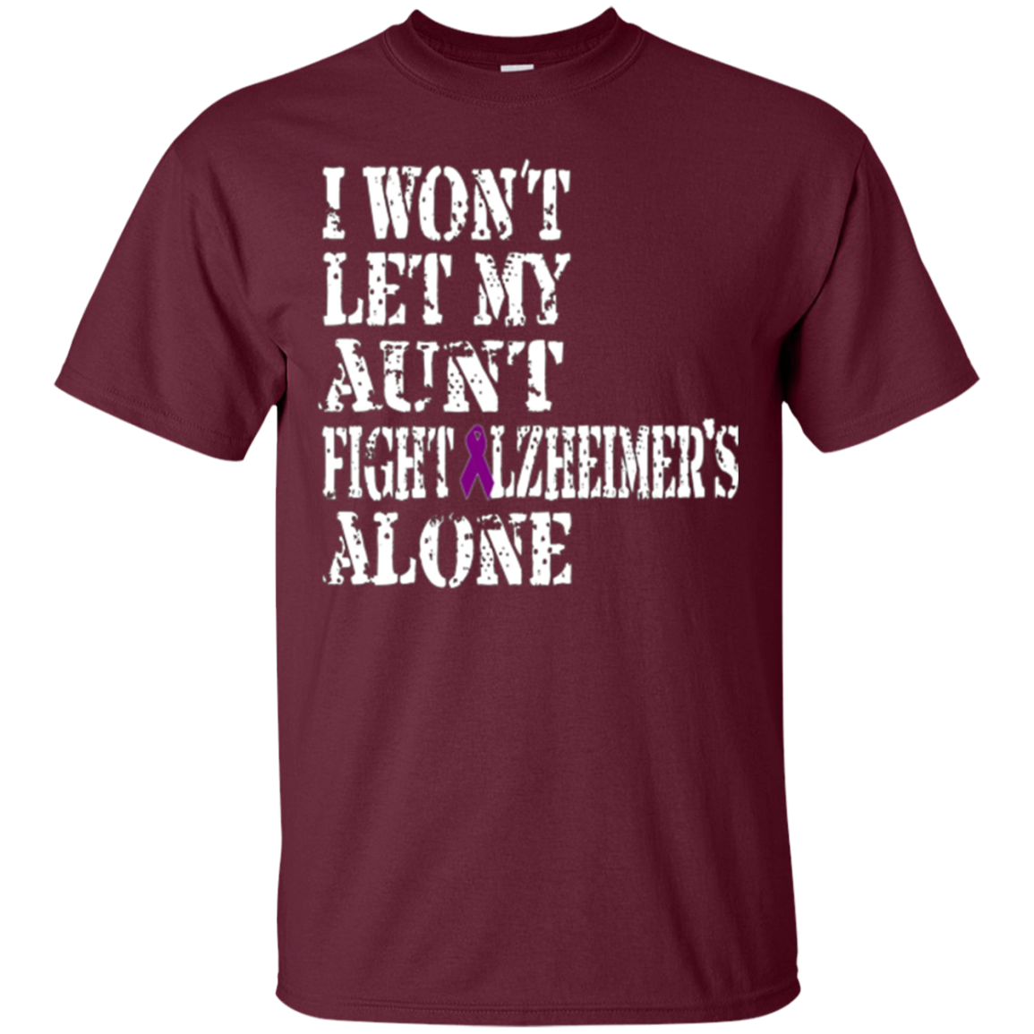 Alzheimer's Awareness T Shirt For Aunts Purple Ribbon Tee