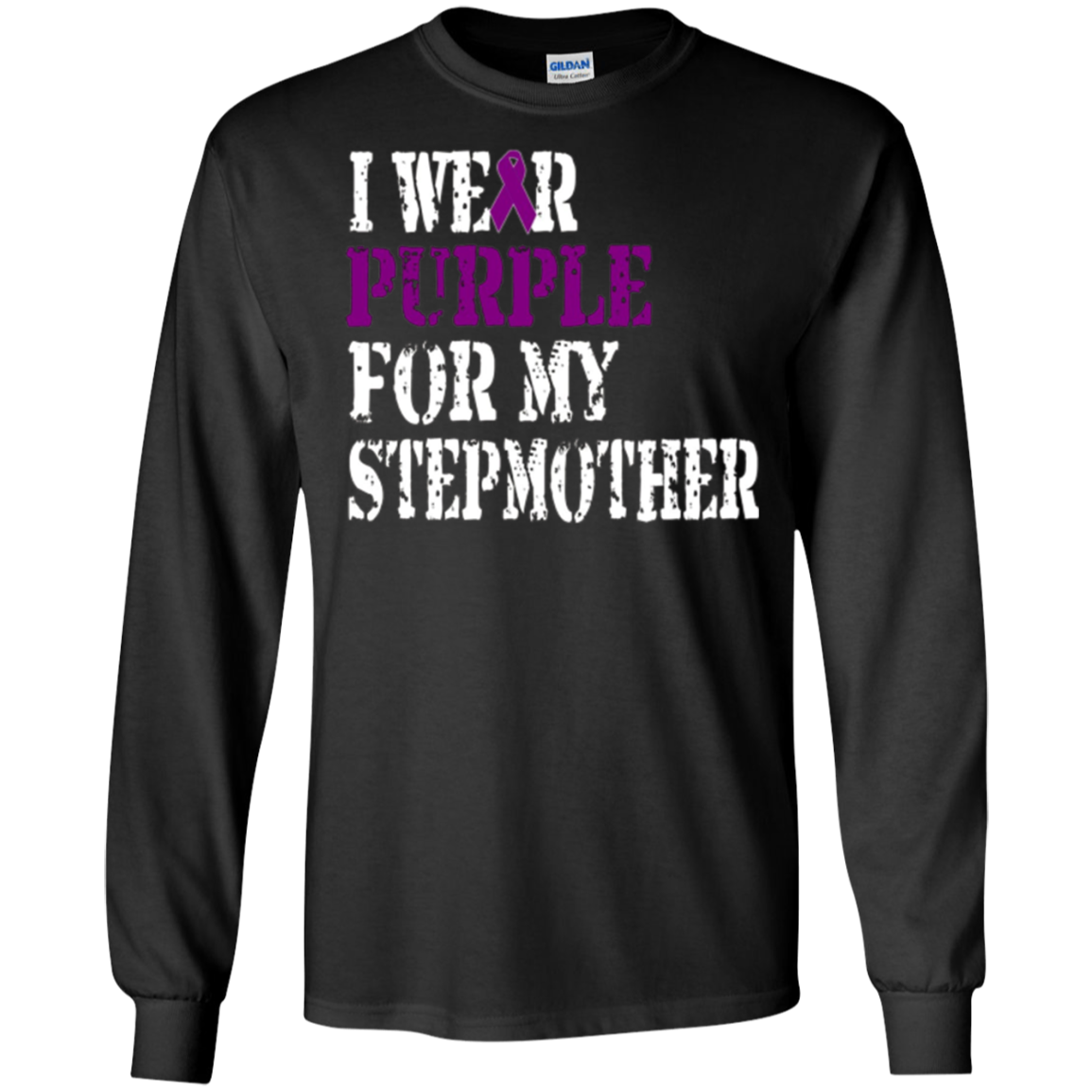 Alzheimer's Awareness Tshirt I Wear Purple For My Stepmother