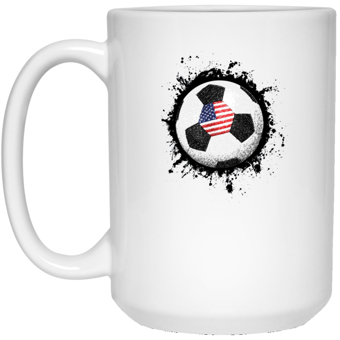 American Flag Soccer Ball Long Seeve T-Shirt - Mens Kids