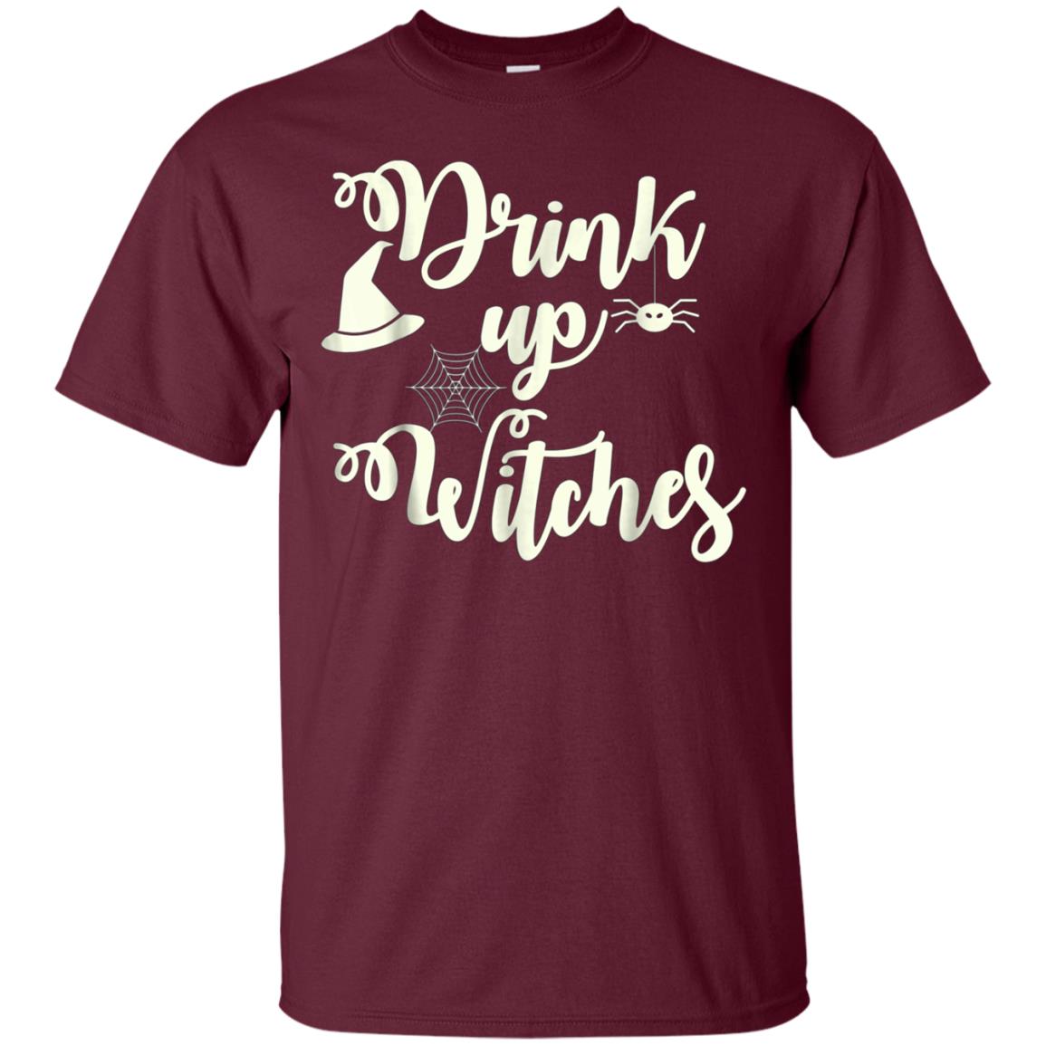 Funny Halloween Wine Lovers Shirt Women Drink Up Witches Tee