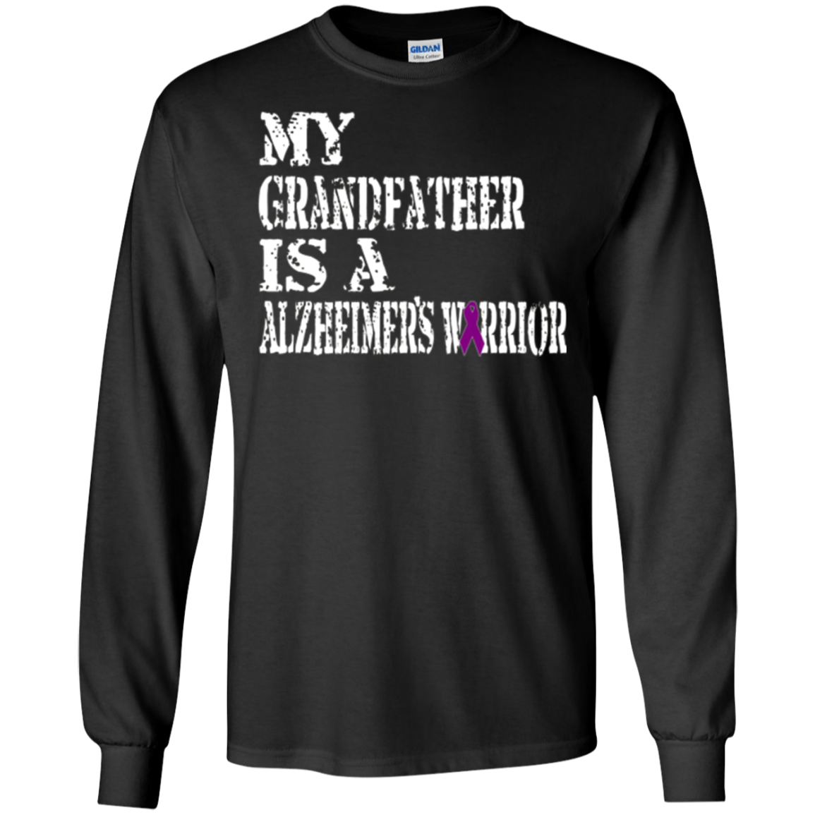 Alzheimer's Awareness Tee For Grandfathers Purple Ribbon Tee