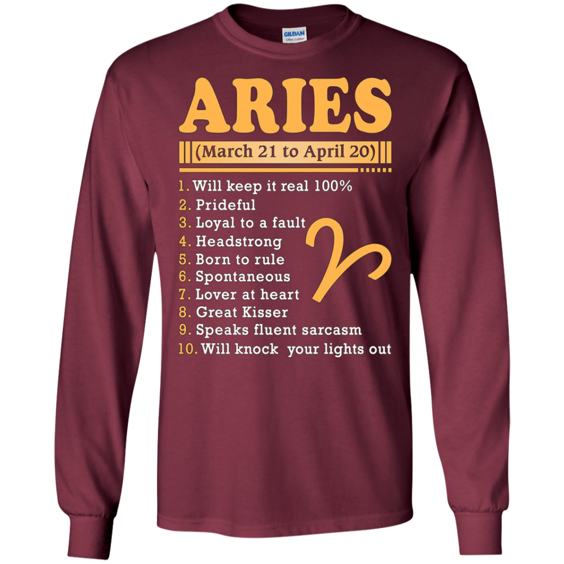 Aries March 21 To April 20 Zodiac T Shirt