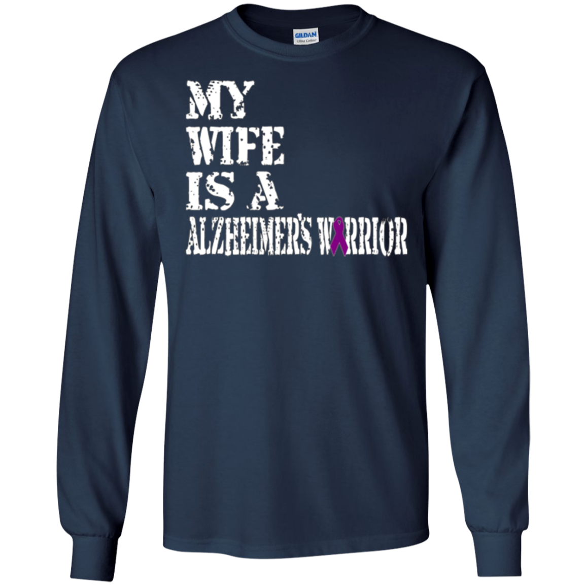 Alzheimer's Awareness T-Shirt For Wife Purple Ribbon Tee