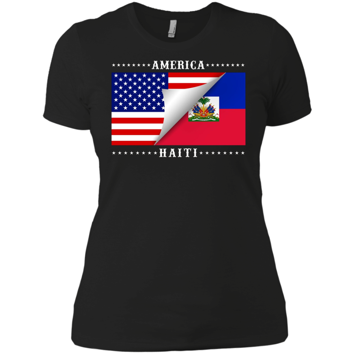 American Haitian Flag Stars T-Shirt Great Gift Tee