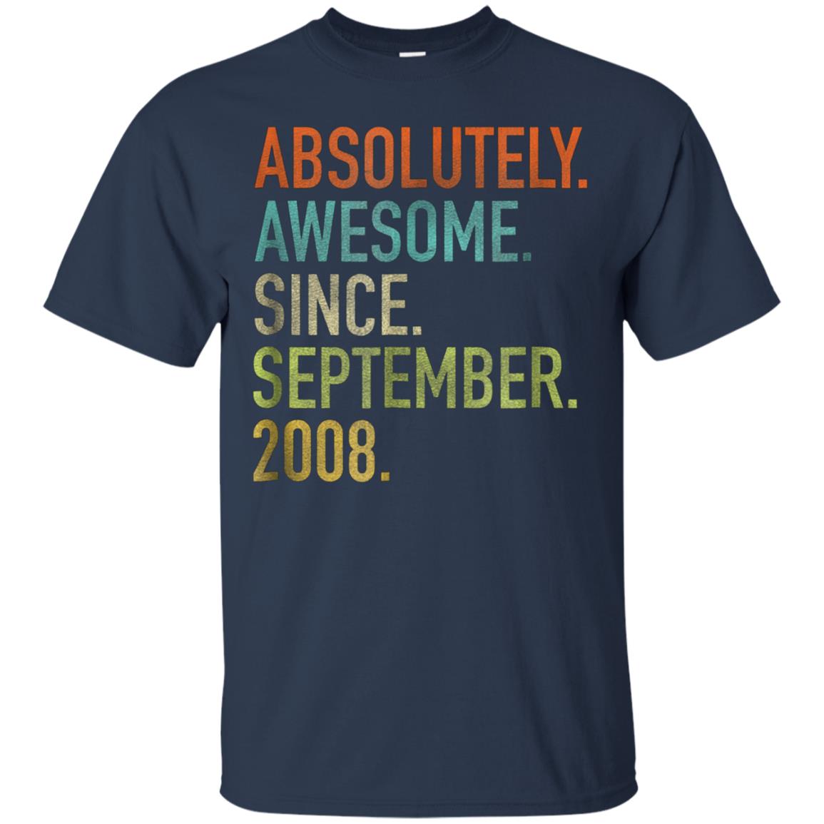 Absolutely Awesome Since September 2008 10th Birthday Shirt