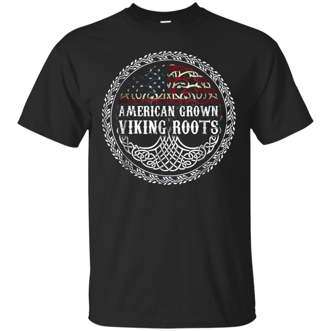 American Grown - Viking Roots T-shirt American Flag Tree Tee