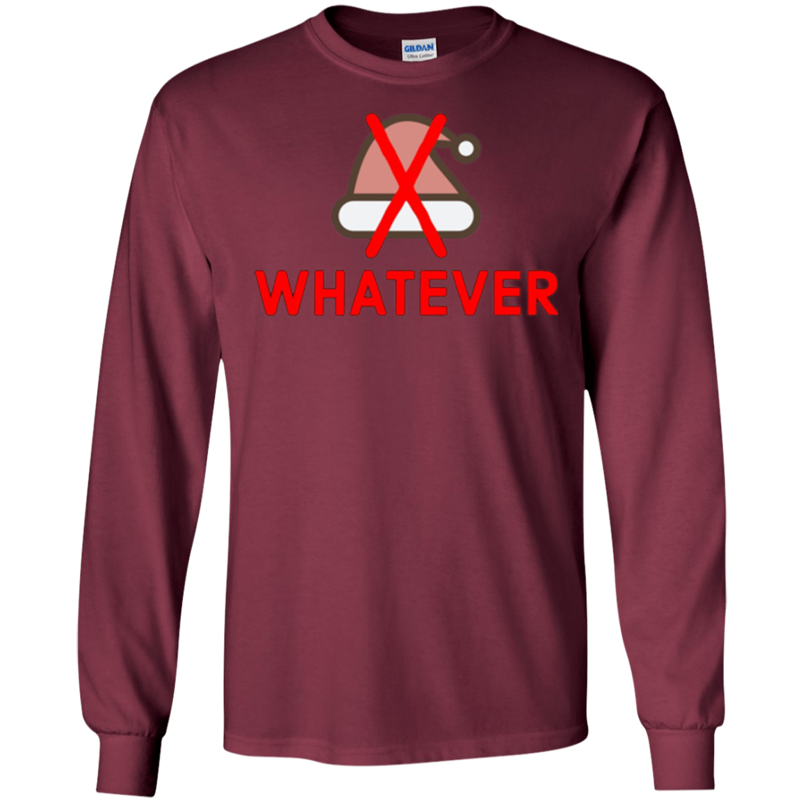 Santa Hat Hater Whatever Anti Christmas Xmas Humor T-Shirt