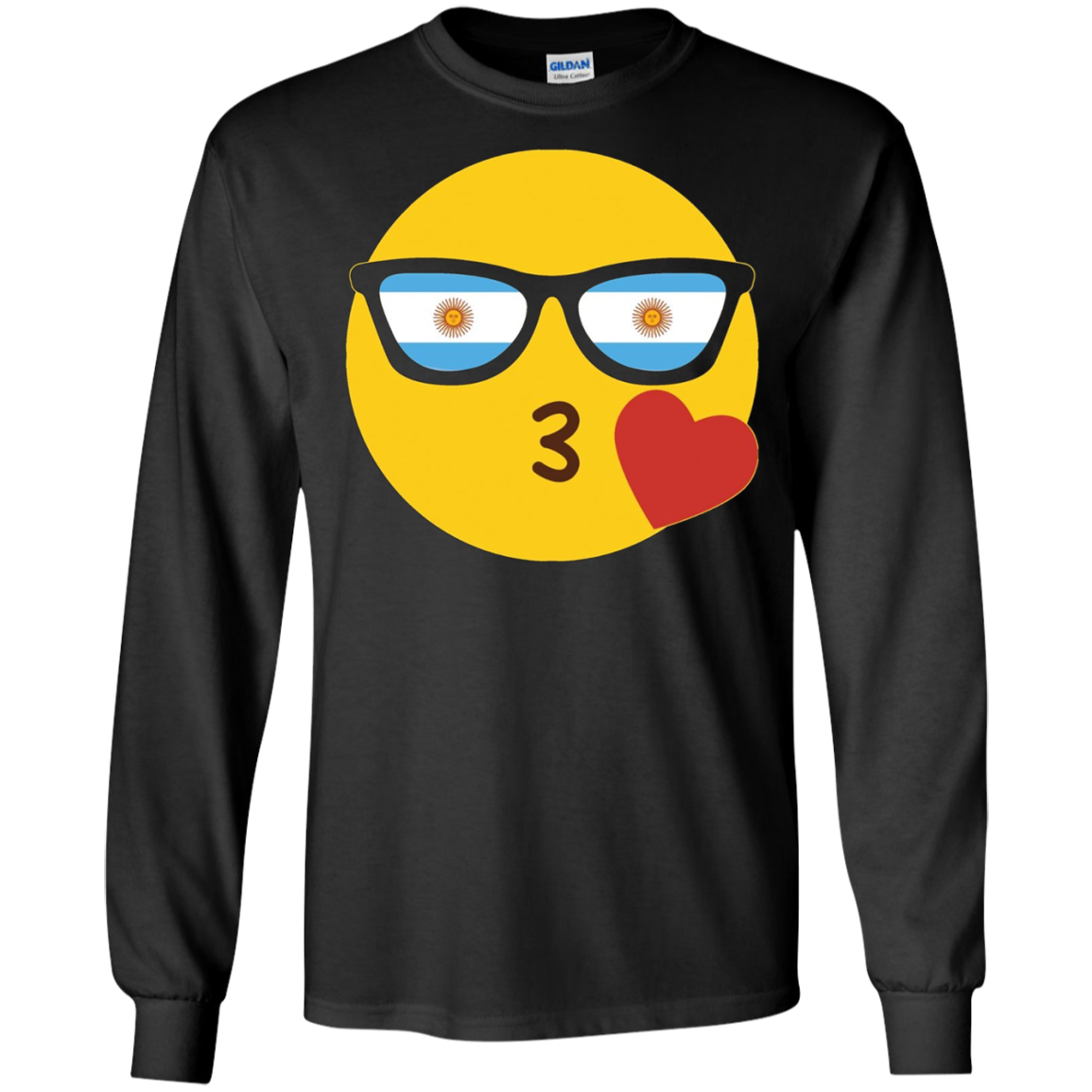 Argentina T-Shirt Emoji Argentine Flag Sunglasses Funny Tee