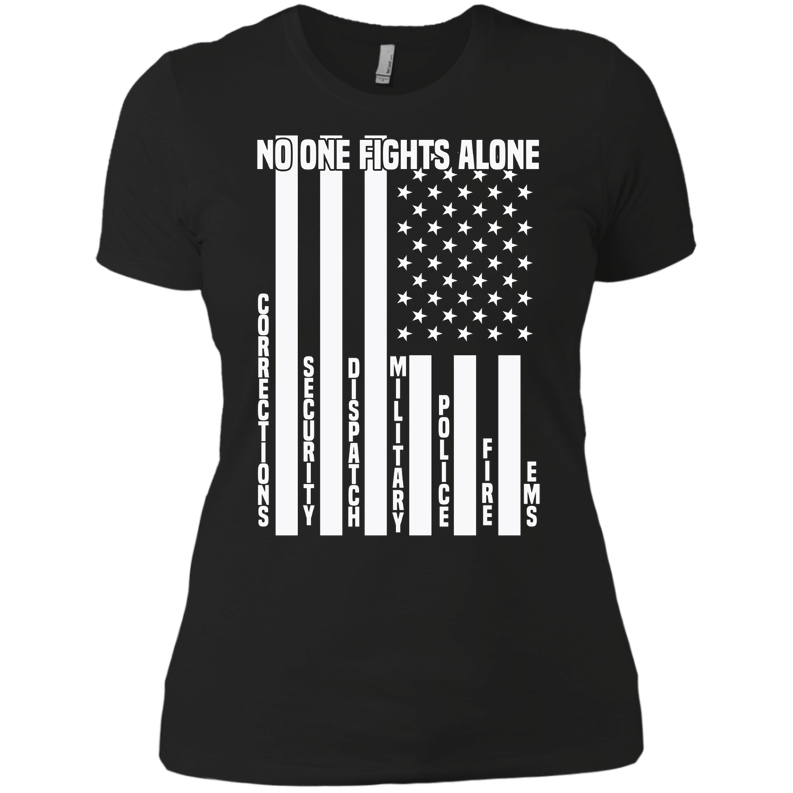 American Flag No One Fights Alone Pride Ems Police T-Shirt
