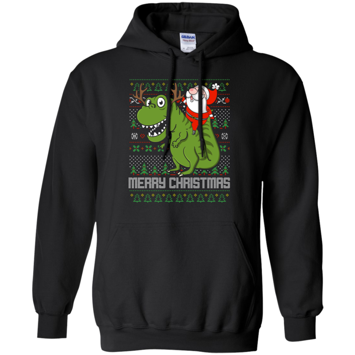 Santa Riding Dinosaur Tyrannosaurus Gift Tshirt