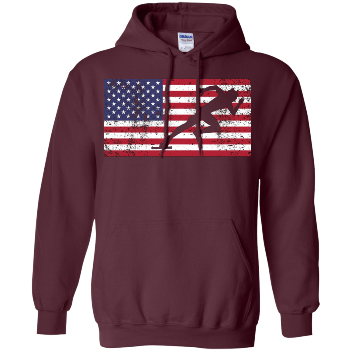 American Flag Runner Sprinter USA Patriotic T-Shirt Sport