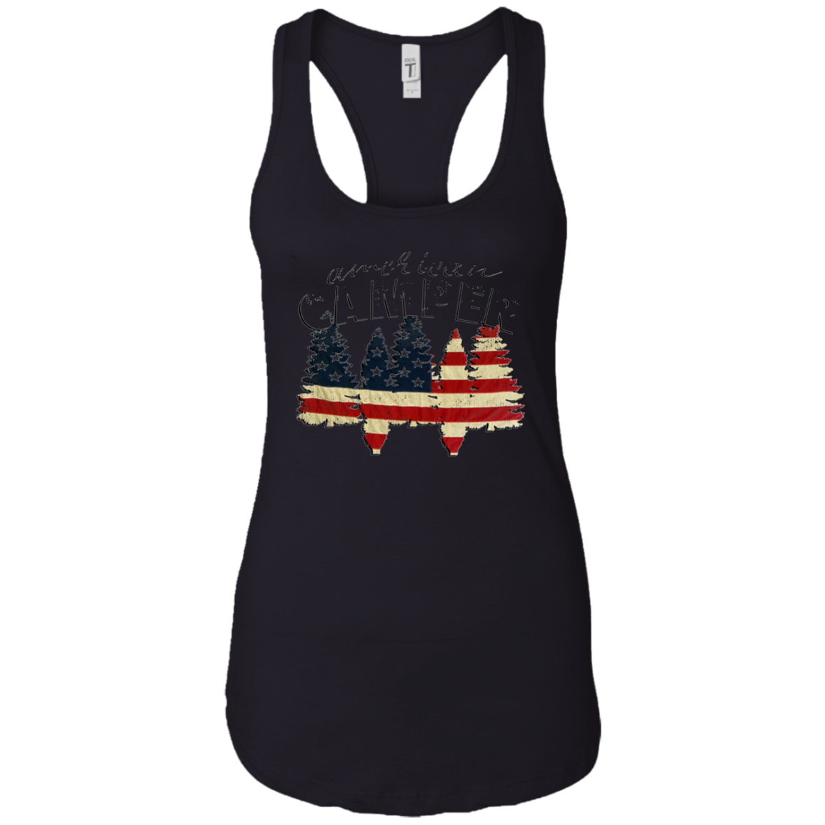 American Camper U.S. Flag Patriotic Camping T Shirt