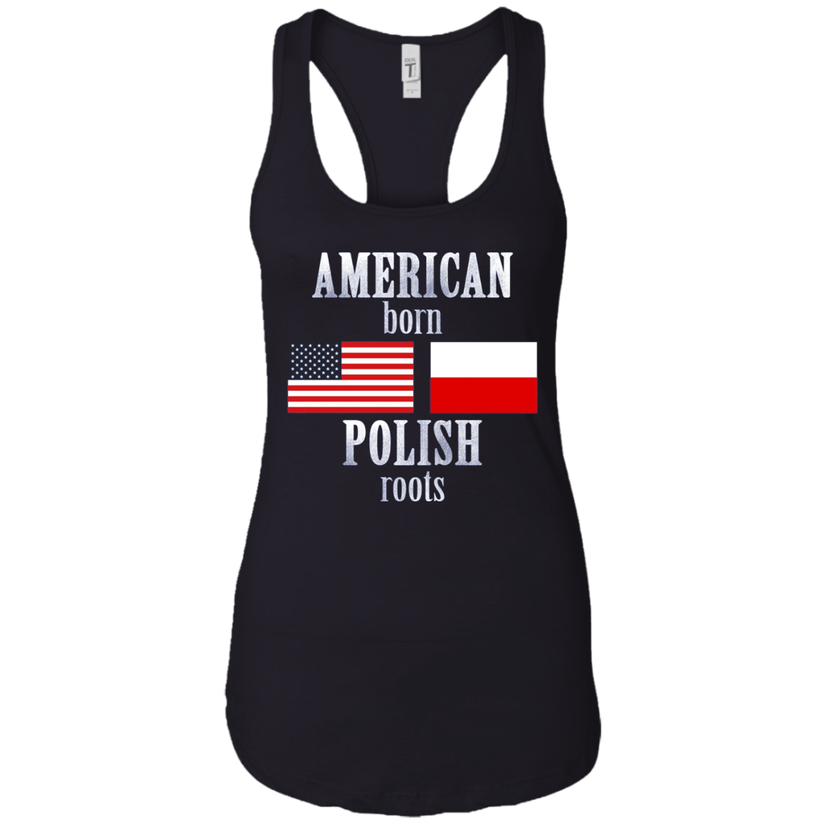 American Born Polish Roots LS T-Shirt Poland USA Flag