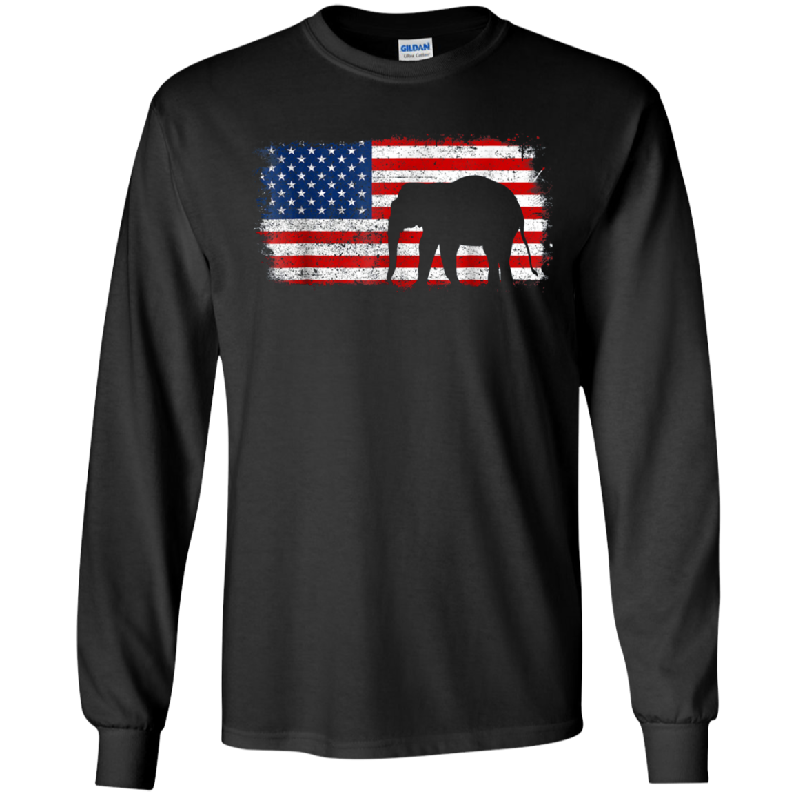 ASIAN ELEPHANT American Flag Vintage T-Shirt