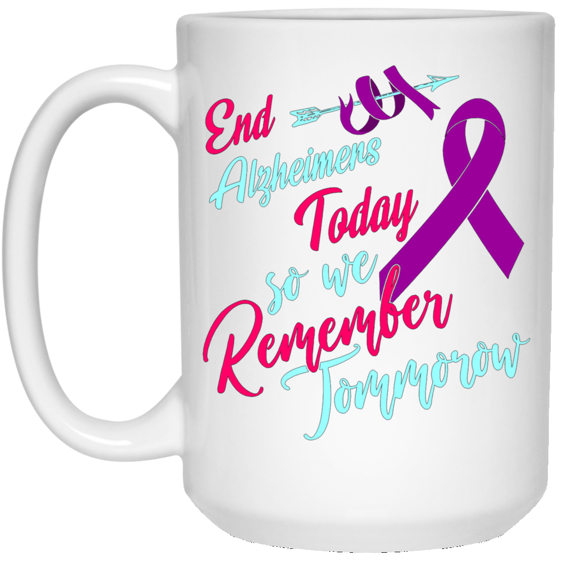 Alzheimer's Awareness T Shirts Purple Ribbon EndAlz Tees