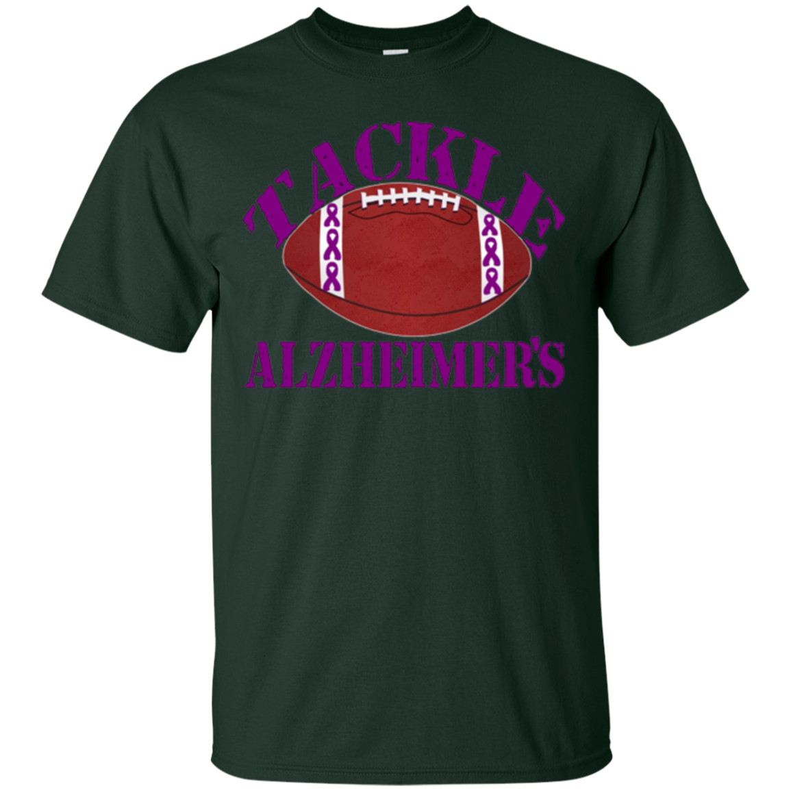 Alzheimer Awareness Purple Ribbon T Shirt For Football Fans