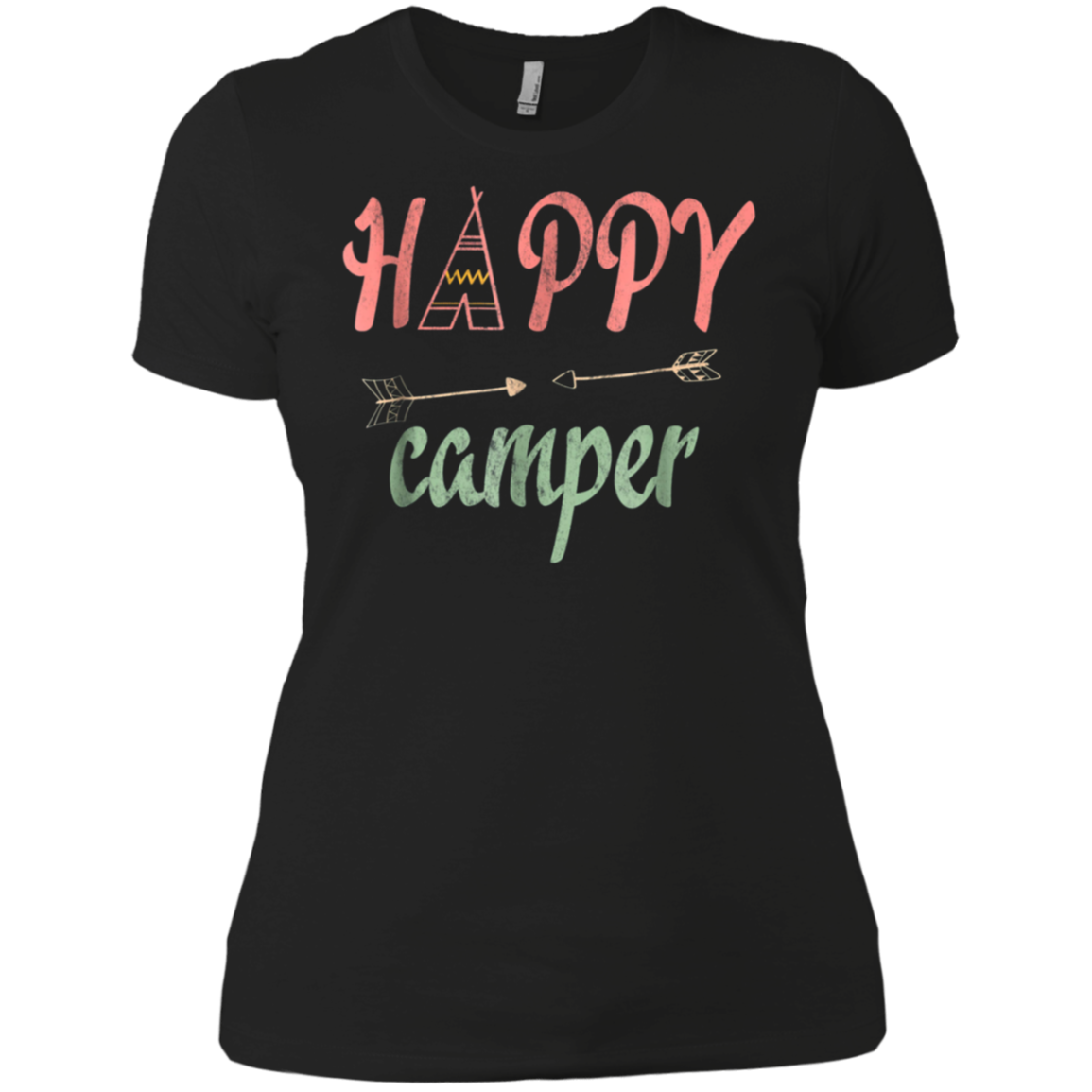 Arrow Happy Camper TShirt - Funny Camping Shirt