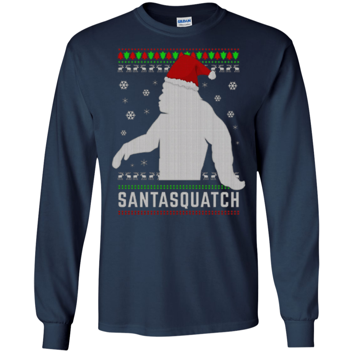 Santasquatch Christmas Ugly Sweater T-Shirt Funny Gift