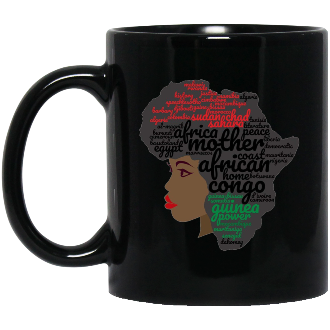 Afro Word Art Natural Hair T-Shirt for Black Women