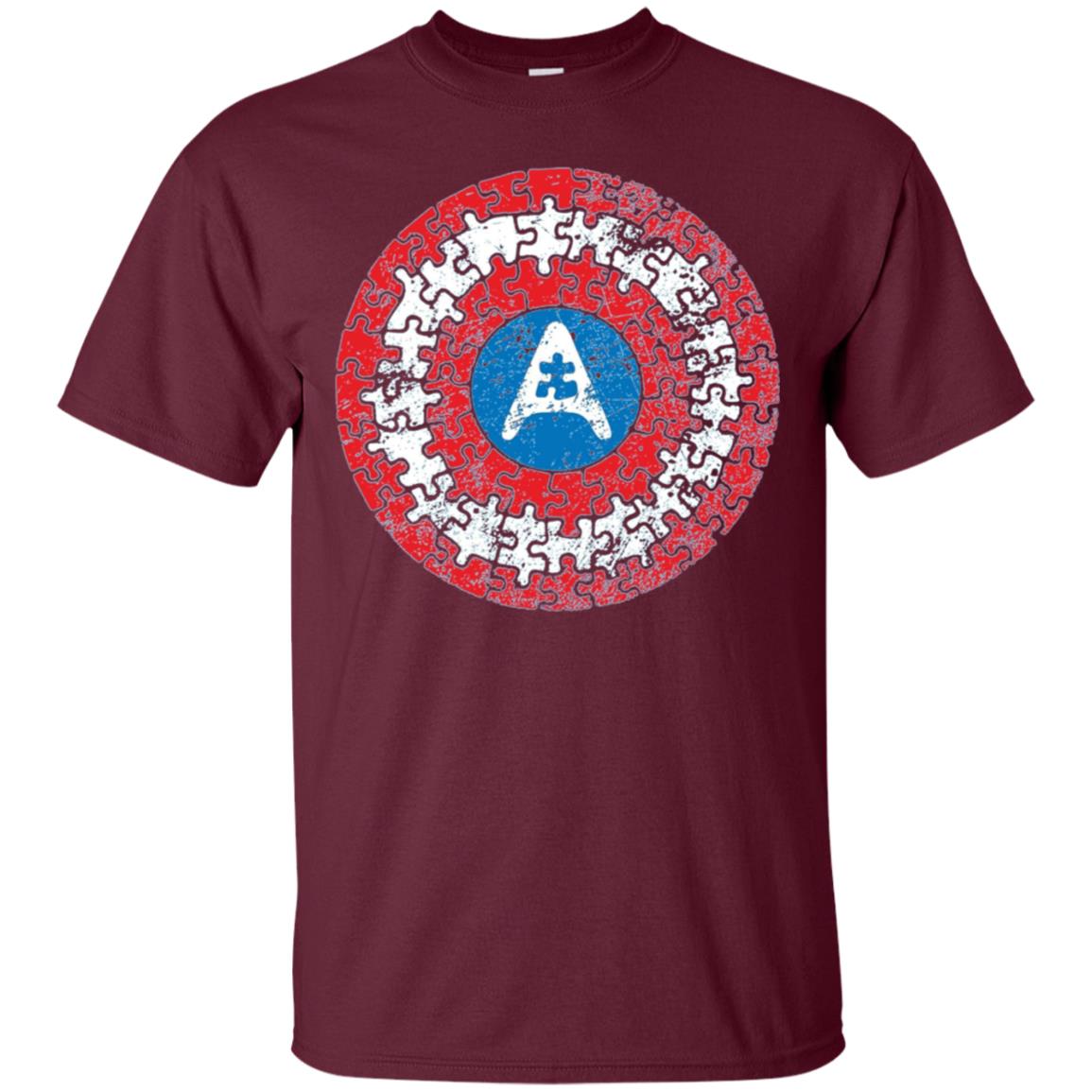 Autism Awareness Shirts Captain Autism Superhero Shield Tee