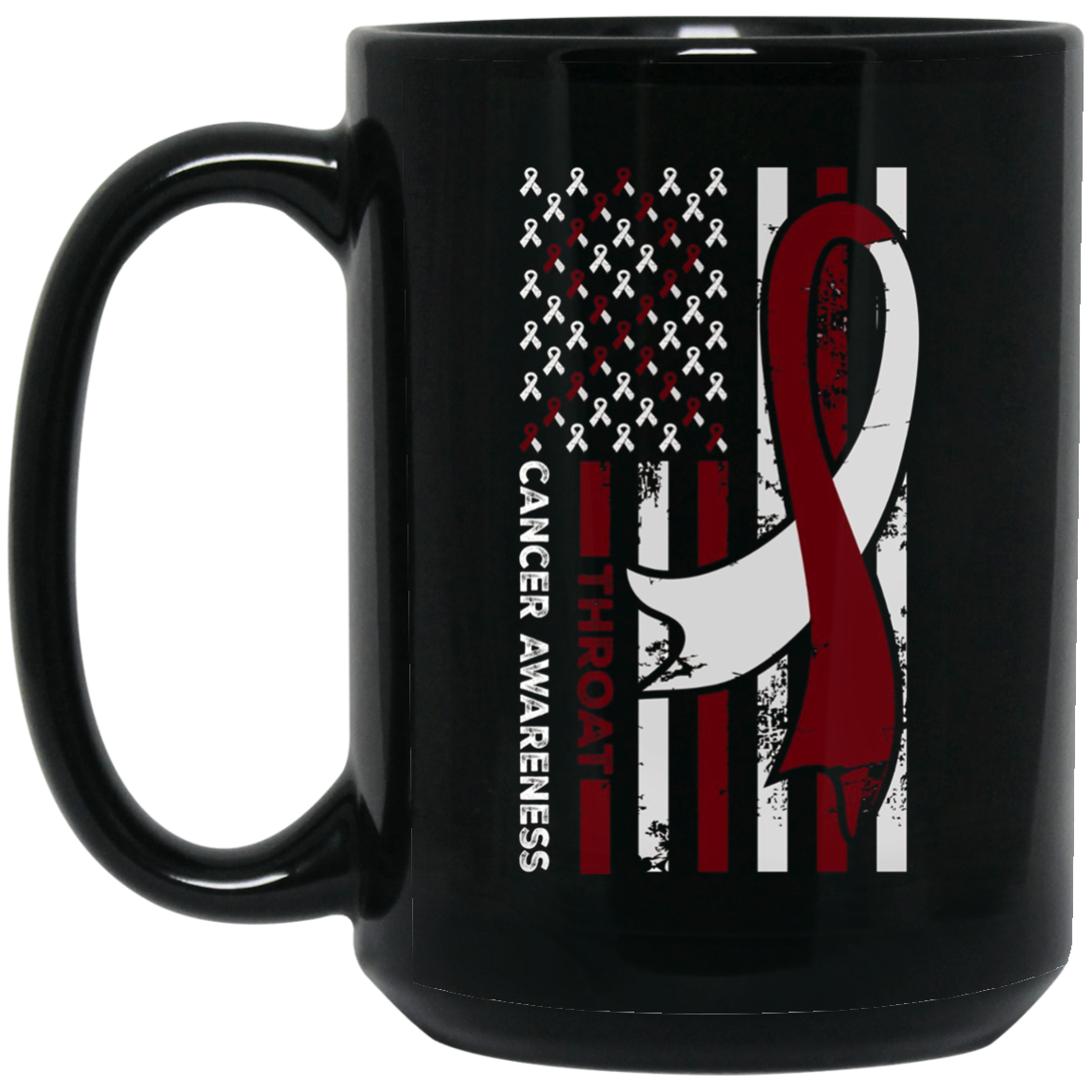 American Flag THROAT Cancer Awareness T-Shirt