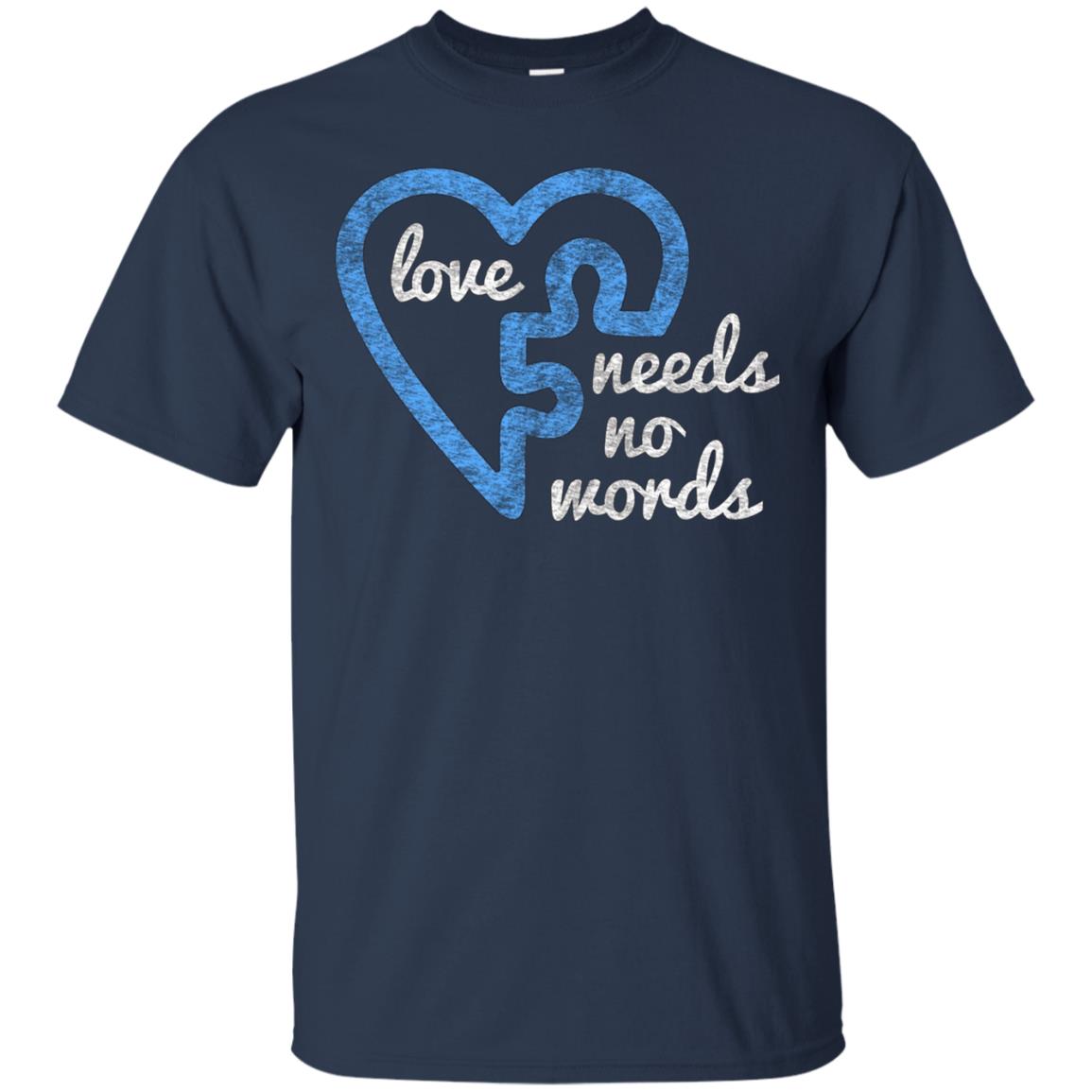 L'amour de l'autisme n'a pas besoin de mots T-shirt de pièce de puzzle en détresse