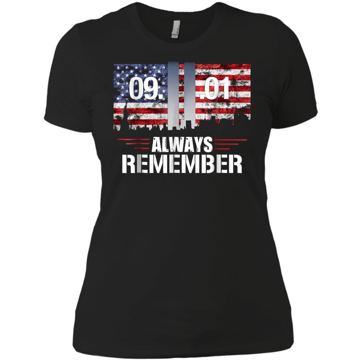 Always Remember 9/11 Memorial USA Flag Patriot Day Tee