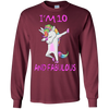 Image of 10 and fabulous sweet tenth-Birthday unicorn dab t shirt