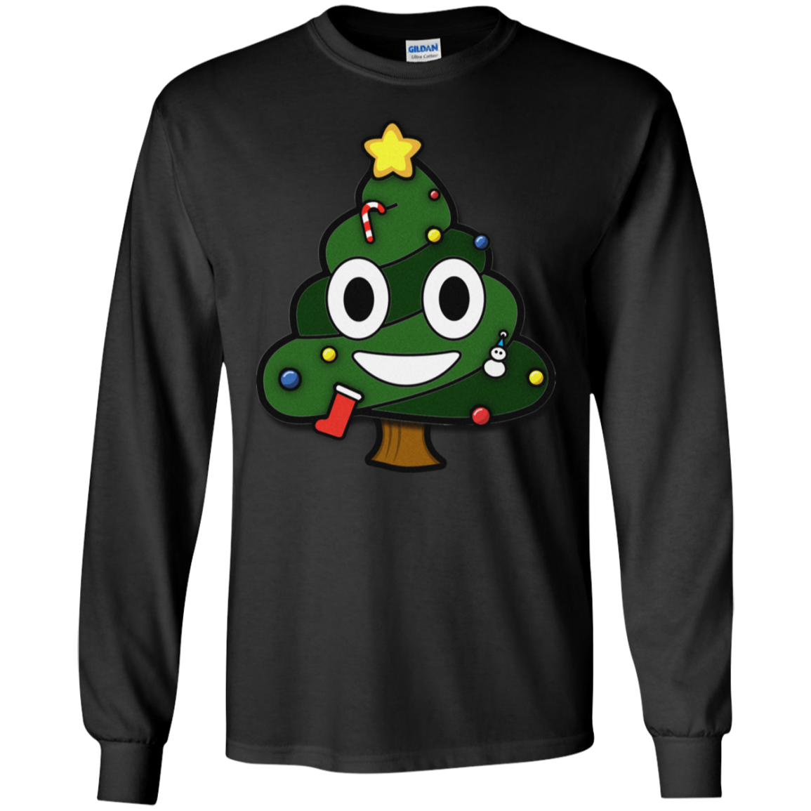 Christmas Tree Poop Emoticon Funny Christmas Shirt