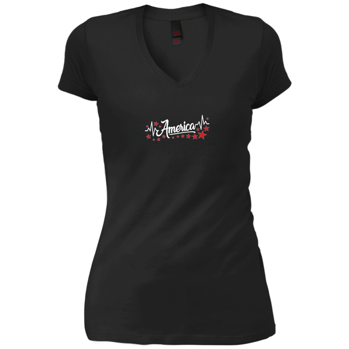 America Heartbeat Red Long Sleeve Fourth July Outfit Stars