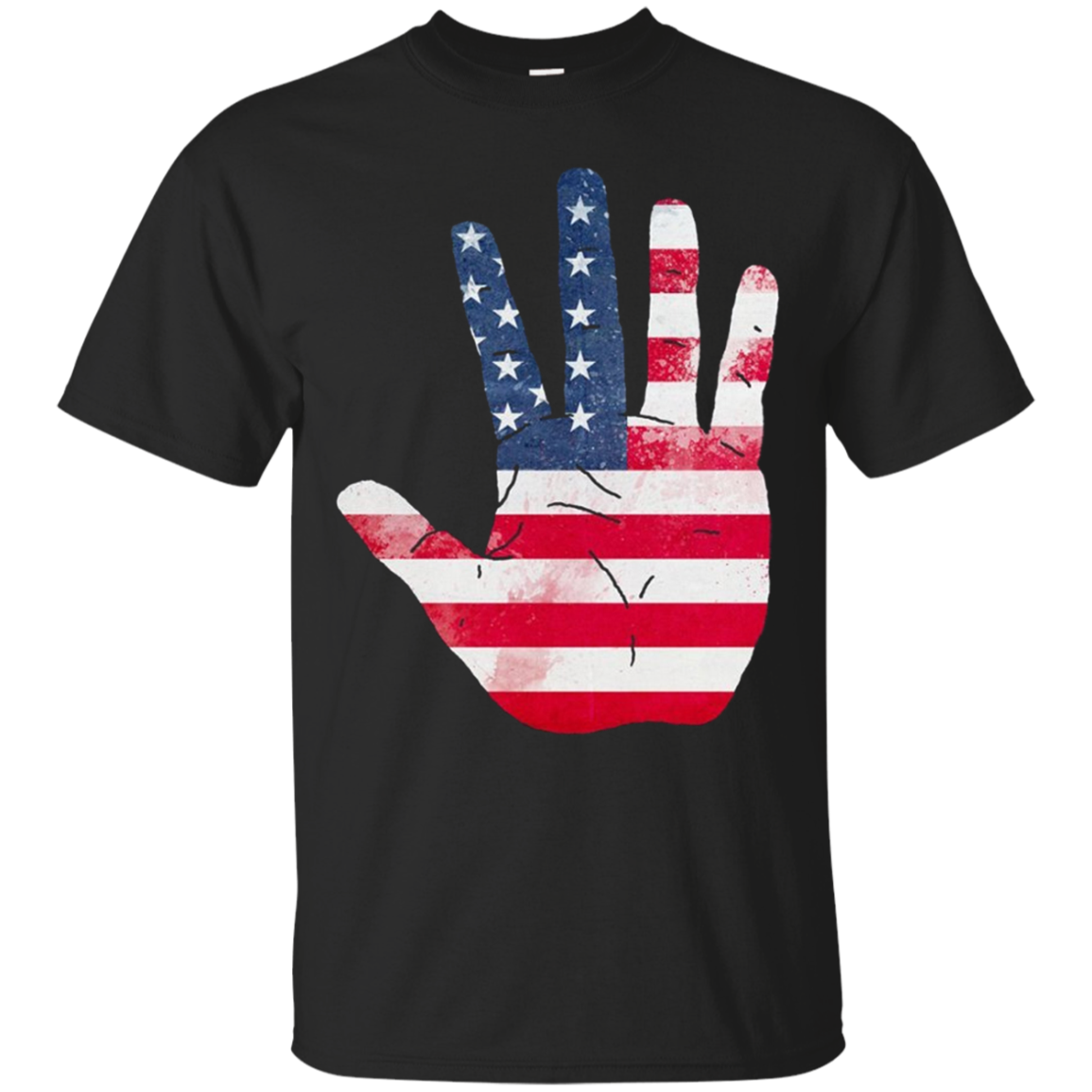 American Flag Waving Hand Hi Five Patriotic Gift Long Sleeve