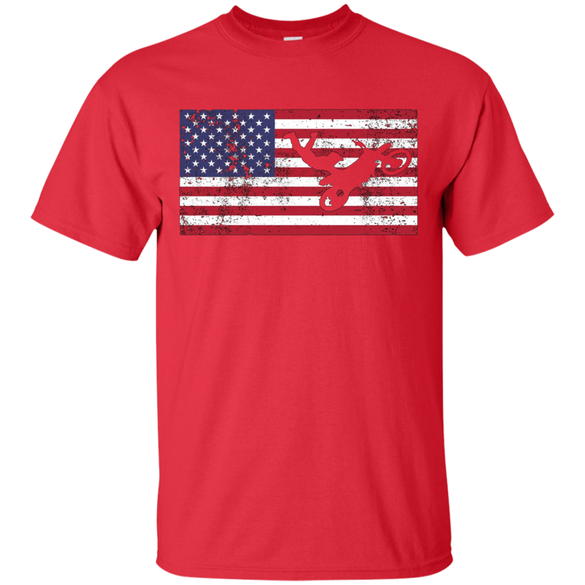 American Flag Motocross Motorcycle Patriotic T-Shirt Fun