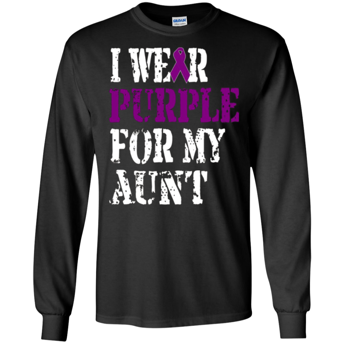 Alzheimer's Awareness Tshirt I Wear Purple For My Aunt