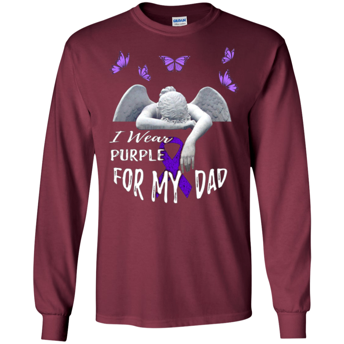 Alzheimer Awareness T-Shirt I Wear Purple for my Dad Tee