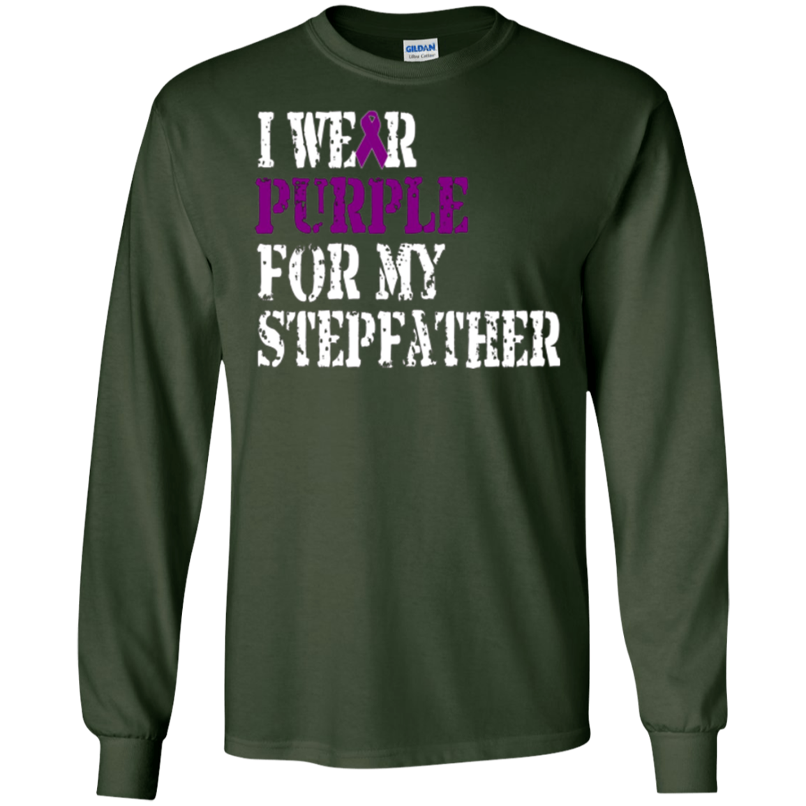 Alzheimer's Awareness Tshirt I Wear Purple For My Stepfather