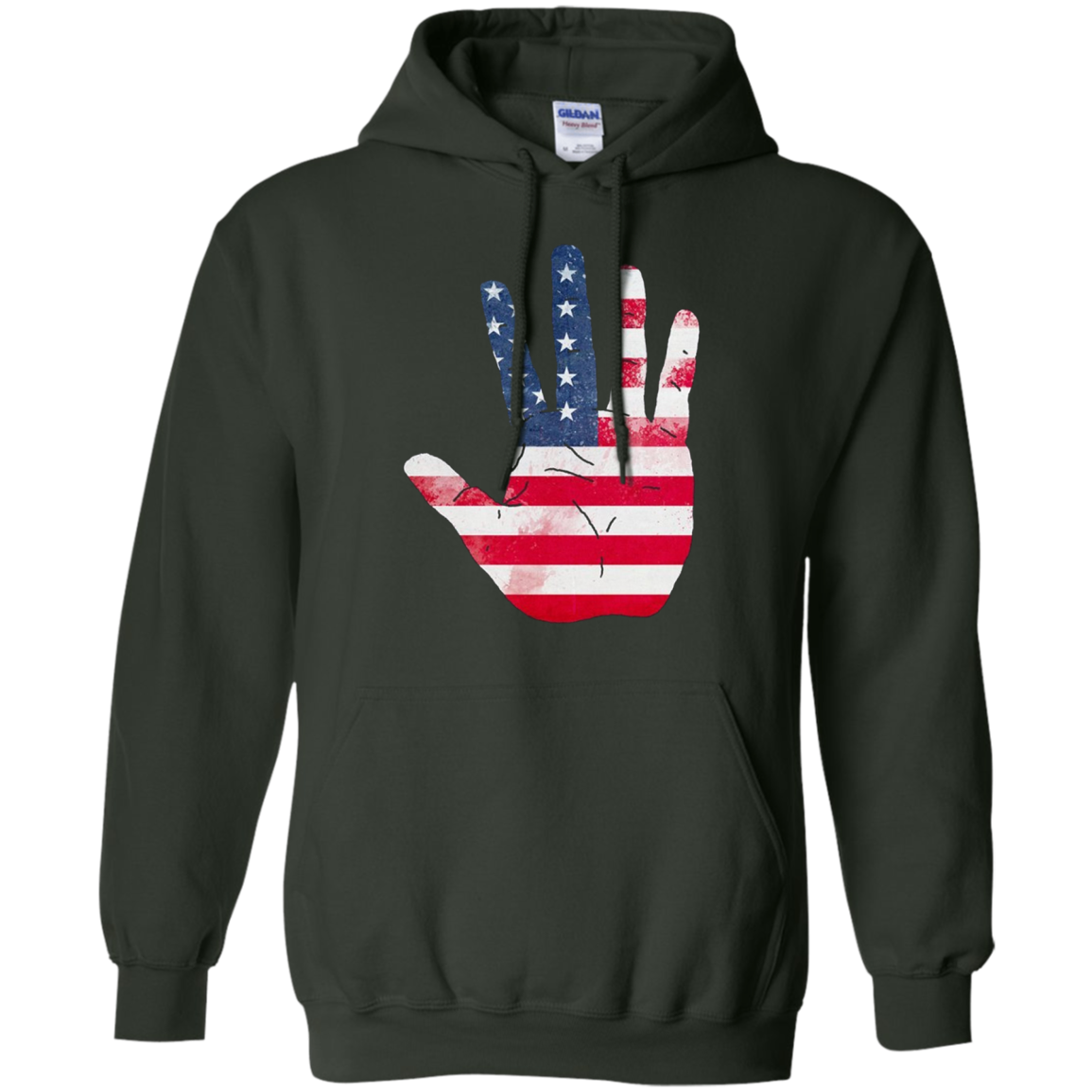 American Flag Waving Hand Hi Five Patriotic Gift Long Sleeve