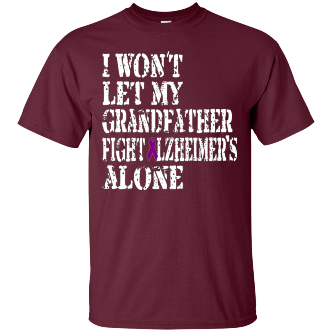 Alzheimer's Awareness Tee For Grandfather Purple Ribbon Tees