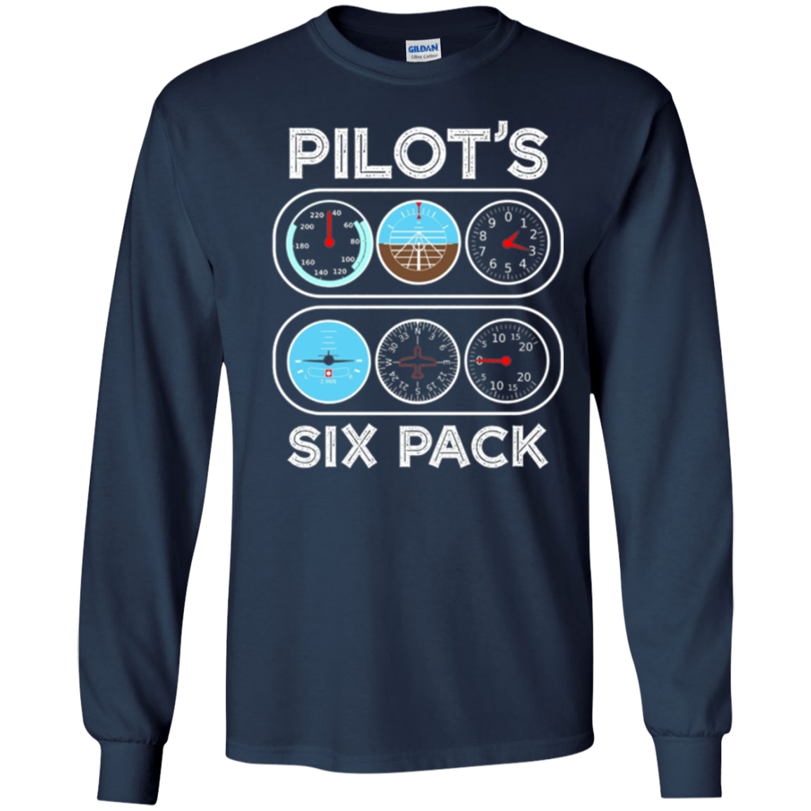 Pilot's Six Pack T-Shirt | Flight Instruments Aviation Shirt