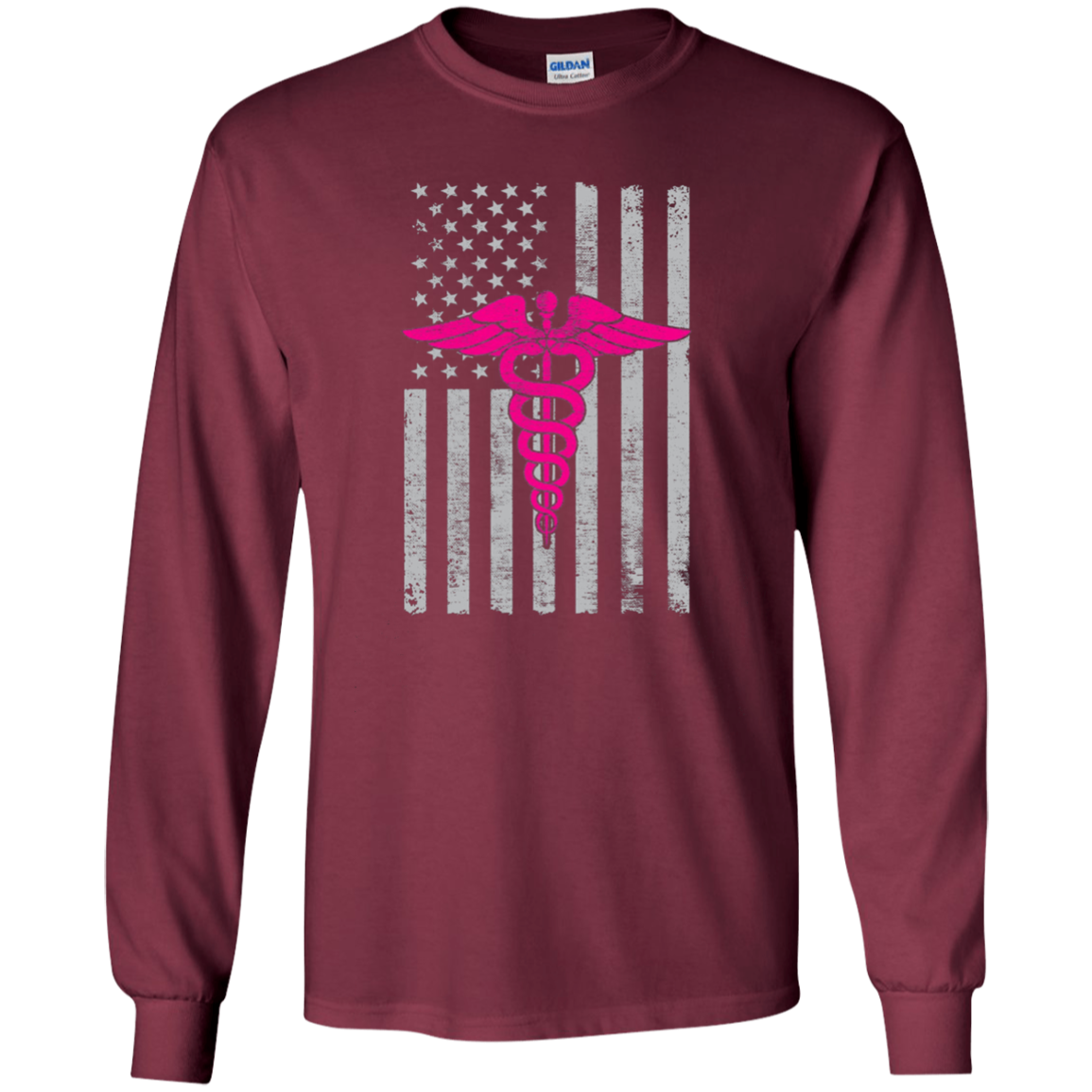 American Flag Nurse Long Sleeve Shirt Gift