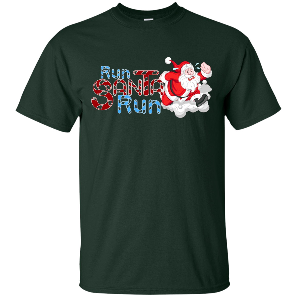 Santa Running Shirt-Funny Merry Christmas & Holiday T shirt