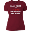 Image of all i need is love and hockey and my dog t-shirt