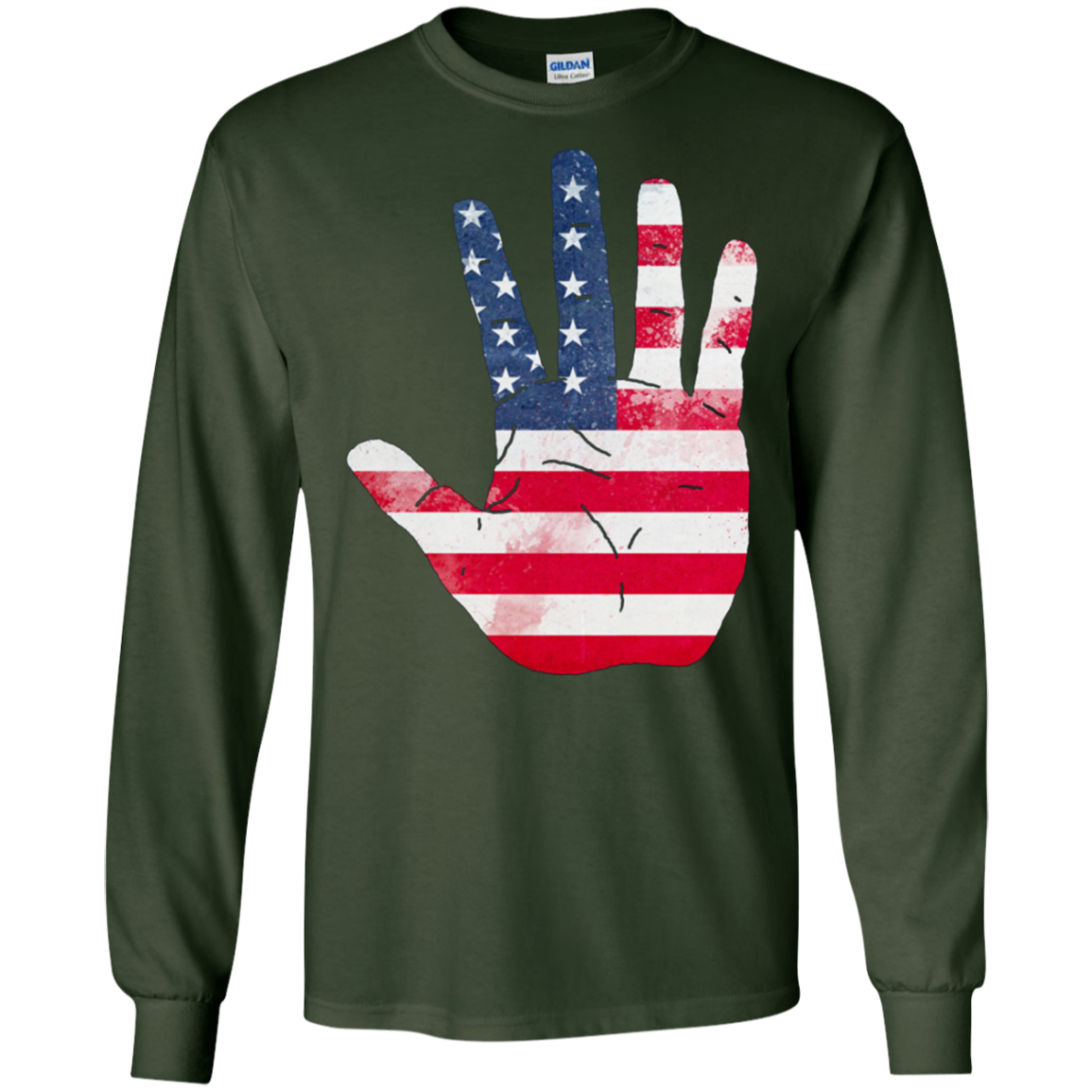 American Flag Waving Hand Hi Five Patriotic Novelty T Shirt