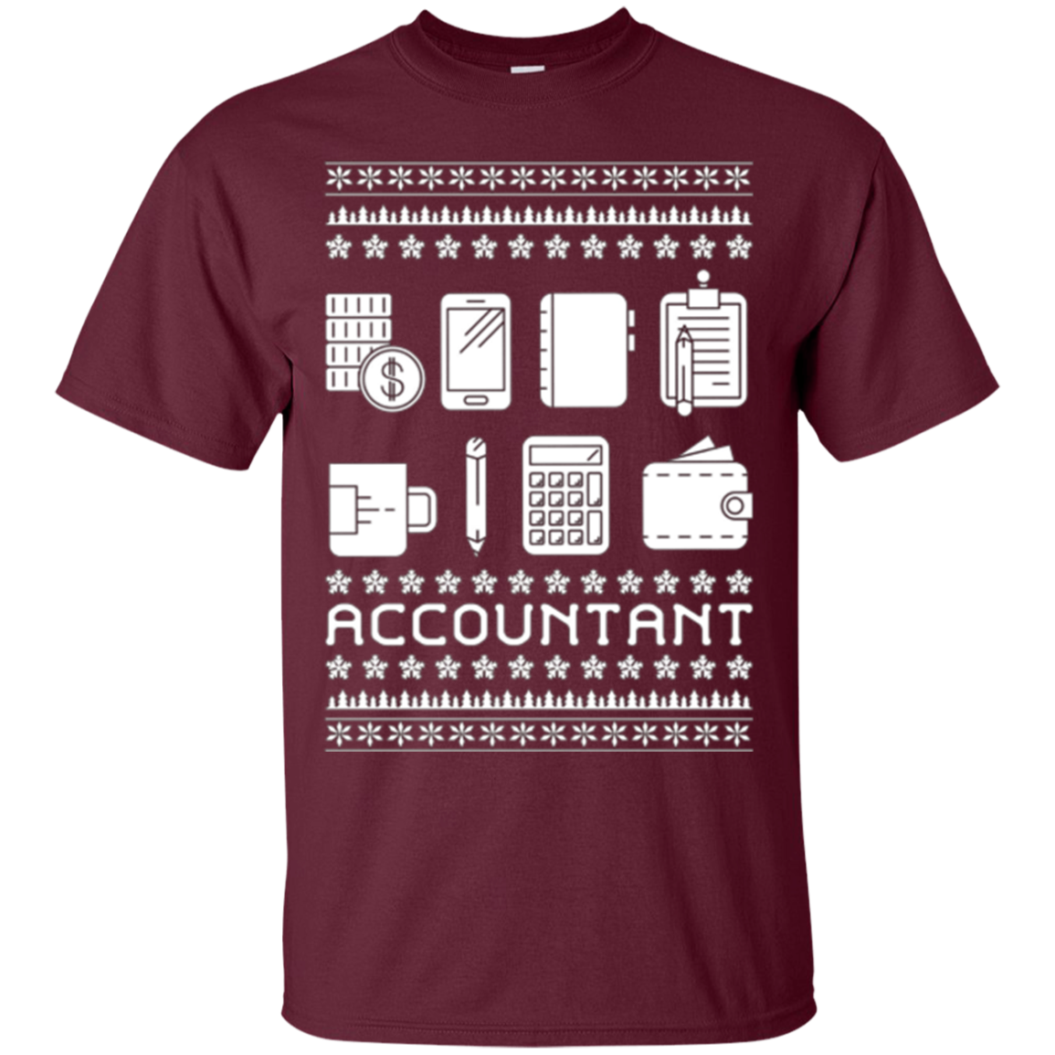 Christmas Ugly Sweater Style T-shirt Gift For Accountant