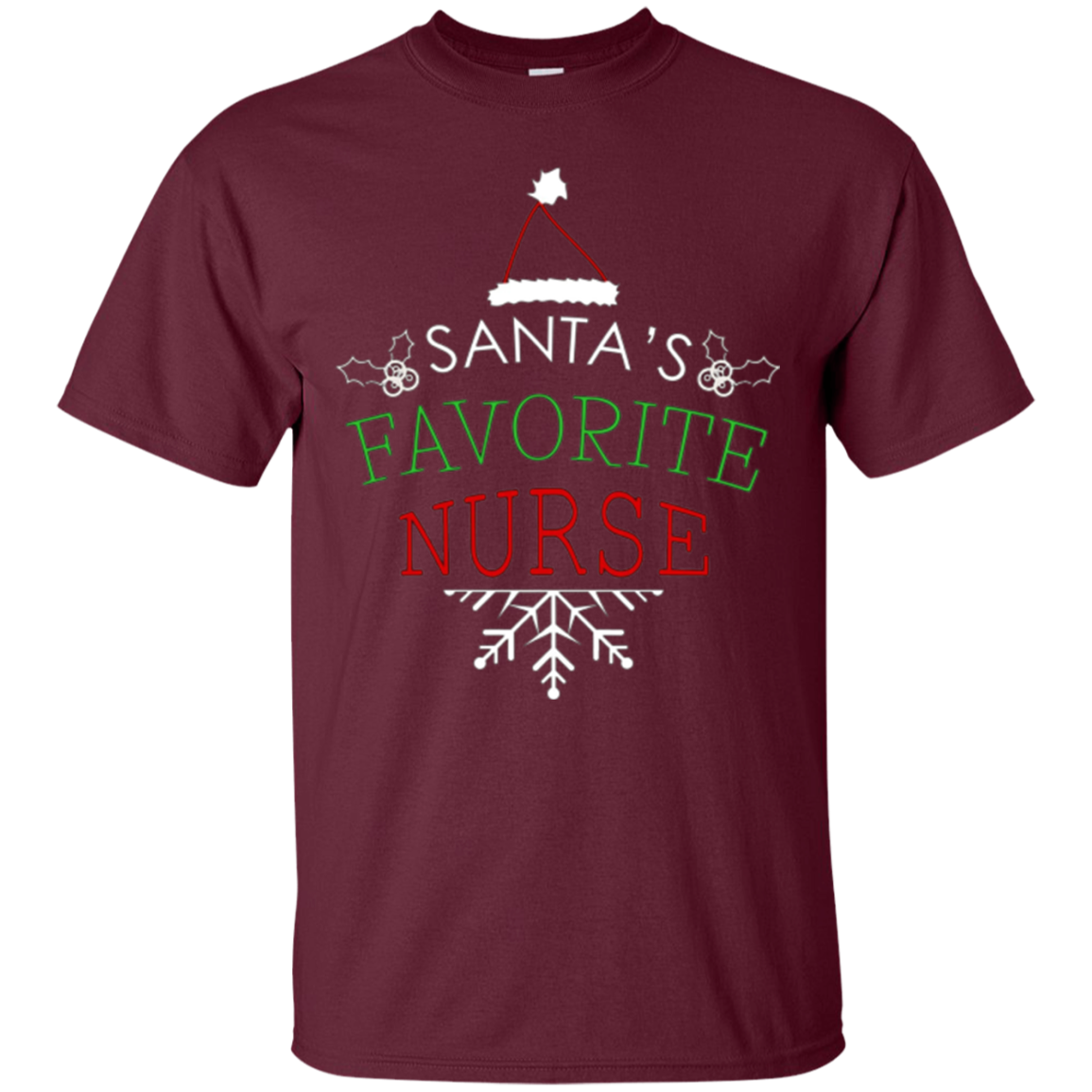 Santa's Favorite Nurse Holiday Christmas Nursing T-Shirt