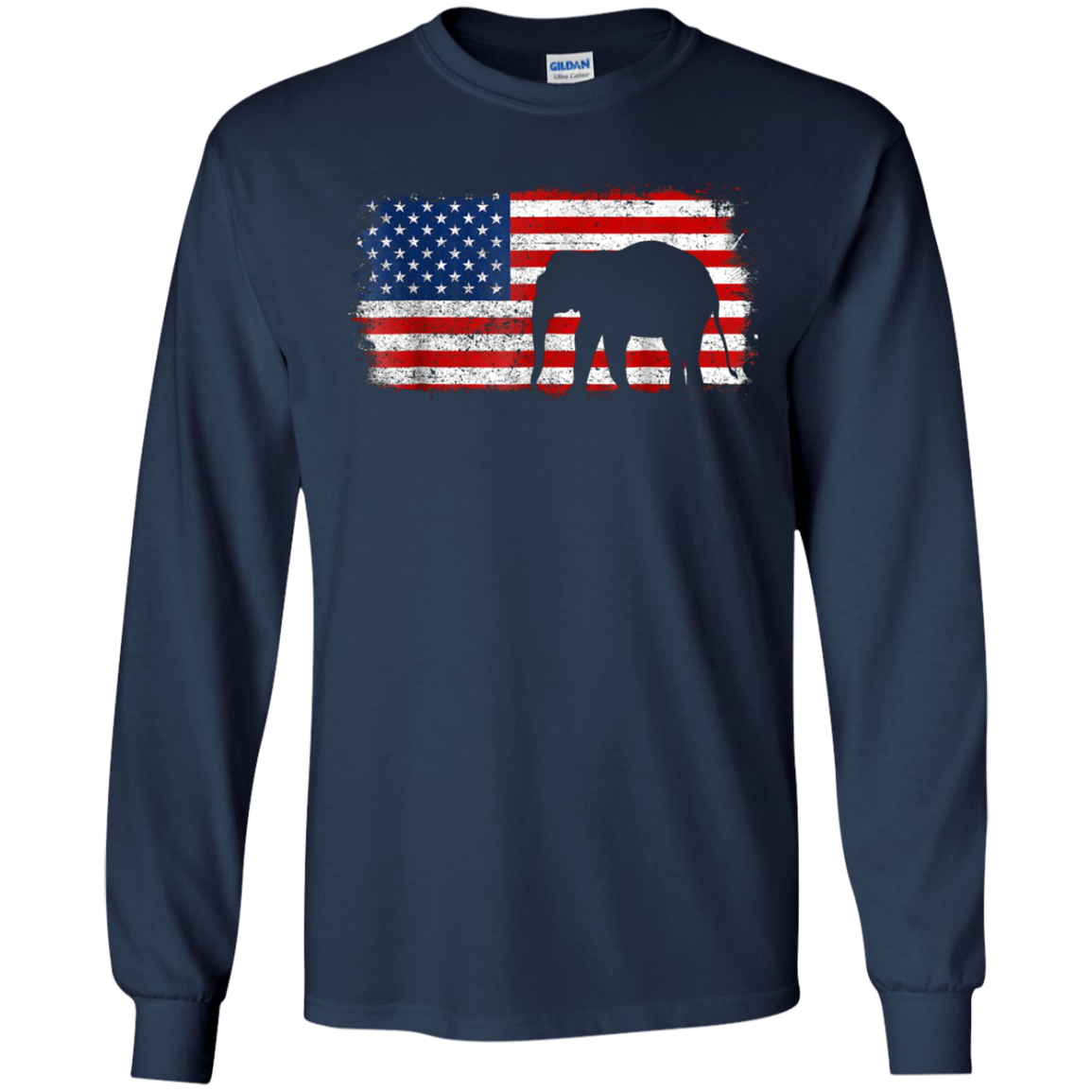 ASIAN ELEPHANT American Flag Vintage T-Shirt