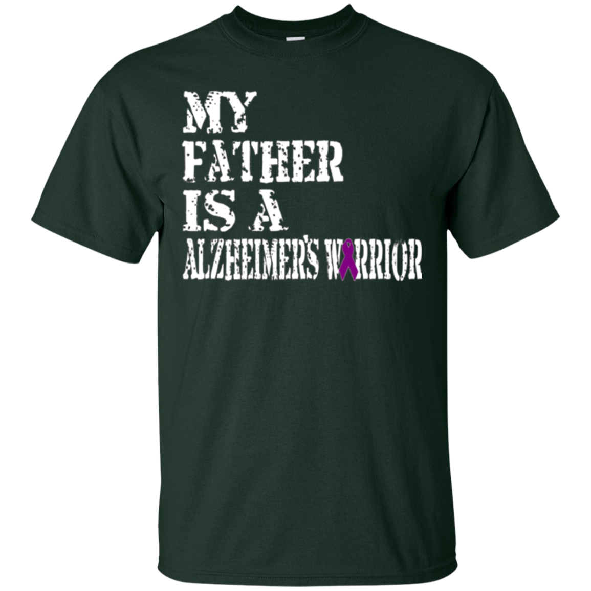 Alzheimer's Awareness Shirt For Fathers Purple Ribbon Tee