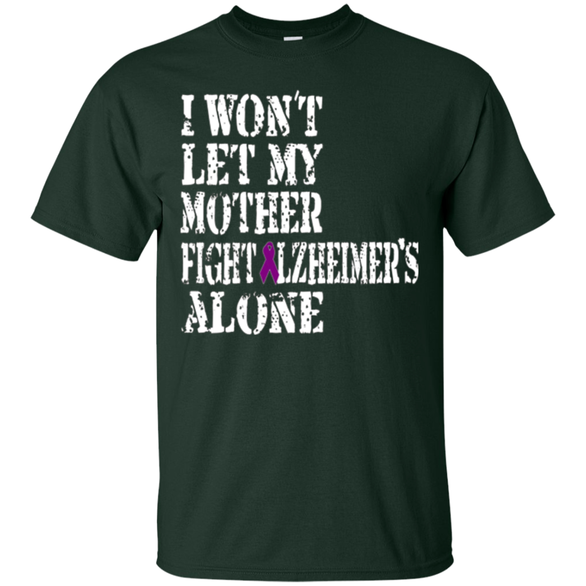Alzheimer's Awareness T-Shirt For Mothers Purple Ribbon Tee