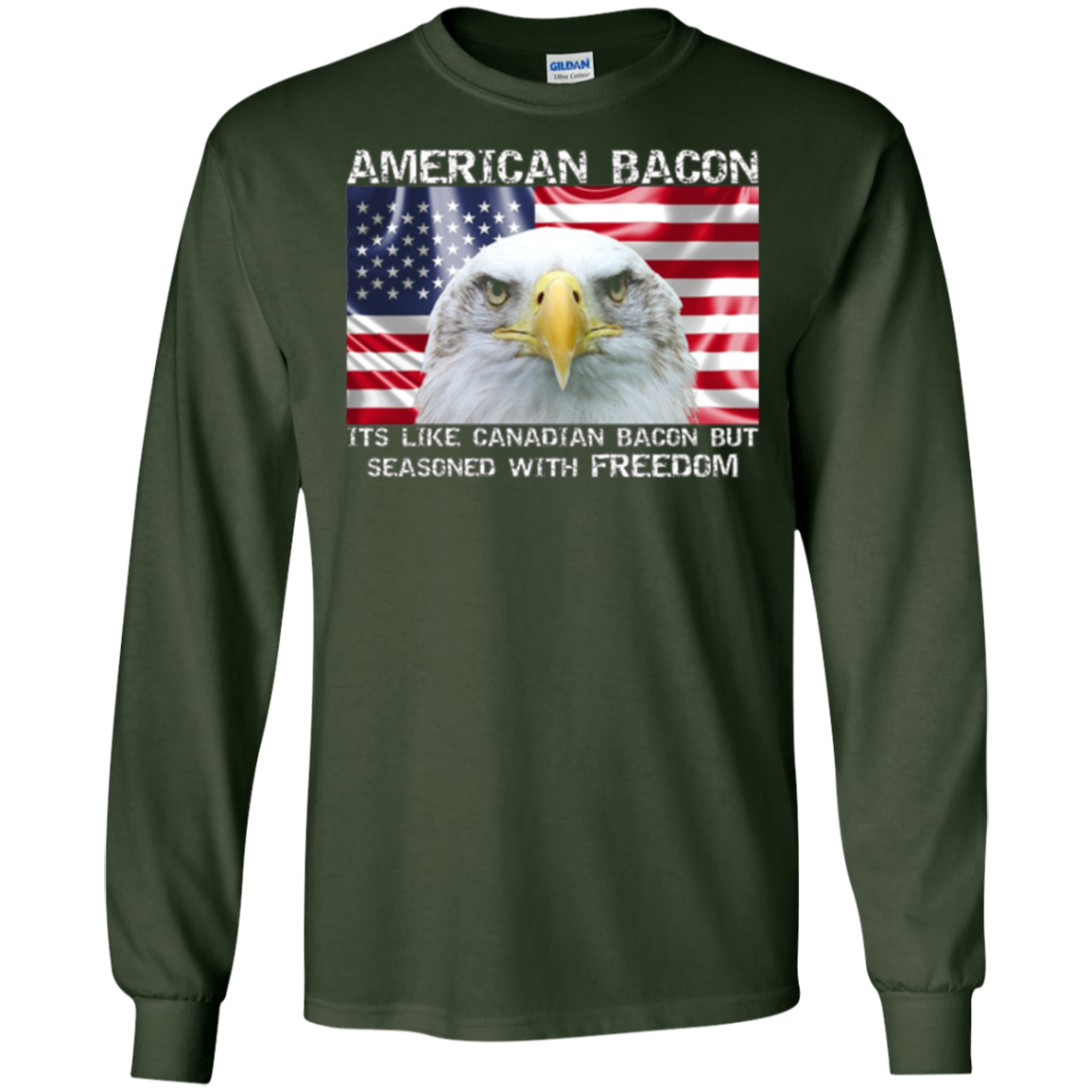 American bacon is seasoned with freedom funny murica T-Shirt
