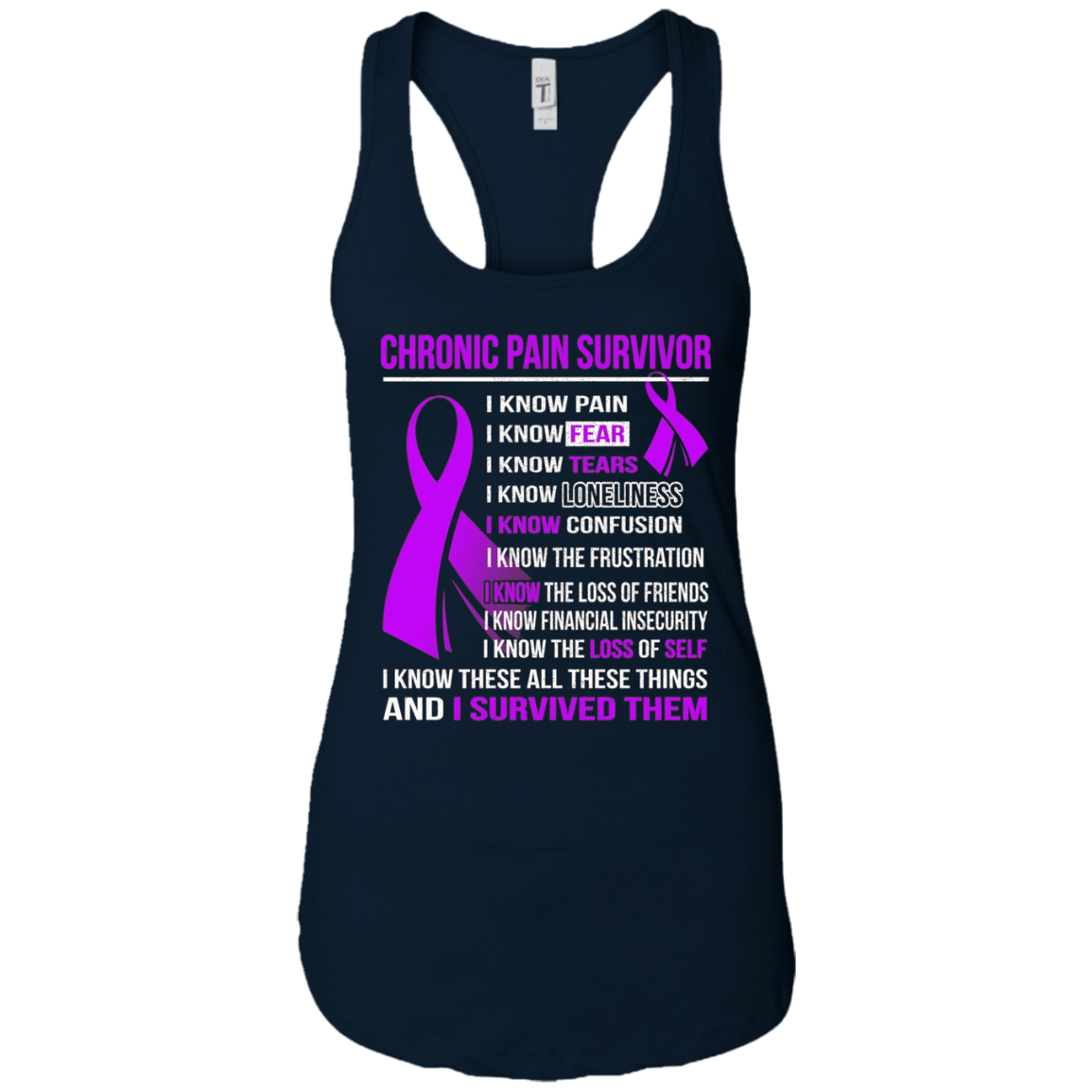 CHRONIC PAIN Survivor i know pain, tears t-shirt