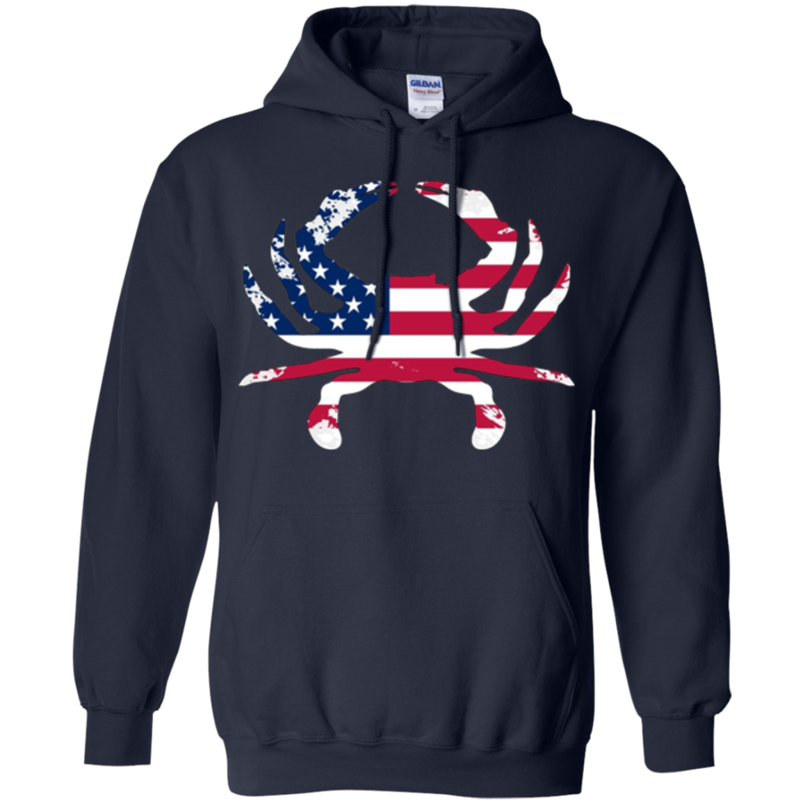 American Flag Tees: Crab Animal Outline USA T-Shirt